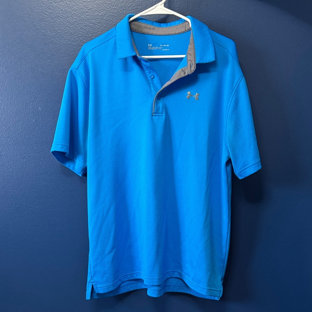 Under Armour Men's Bright Blue  Heatgear Polo Shirt - XLarge